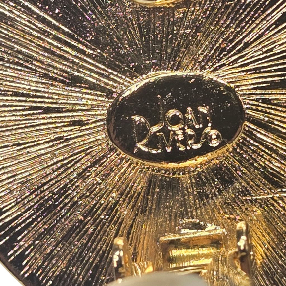 Women's Joan Rivers Chunky Cabochon Clip On Earrings One Size Orange White - Picture 5 of 7